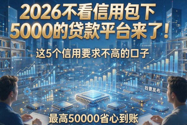 2026不看信用包下5000的贷款平台来了！这5个信用要求不高的口子，最高50000省心到账