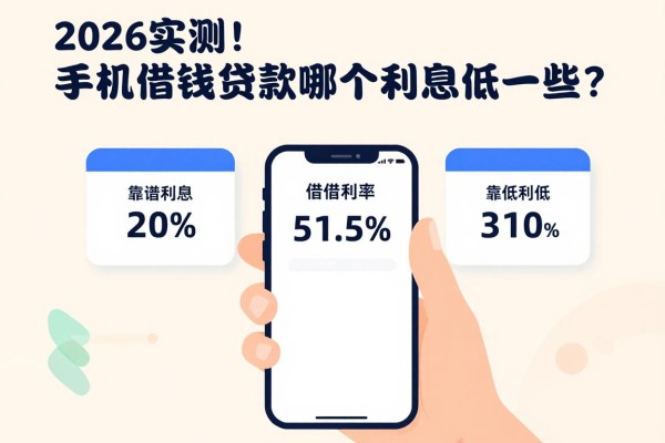 2026实测!手机借钱贷款哪个利息更低一些?这5家应急用钱靠谱平台速看