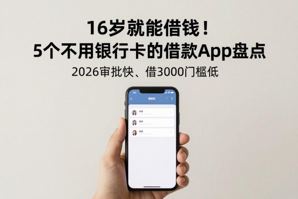 16岁就能借钱!5个不用银行卡的借款app盘点,2026审批快、借3000门槛低