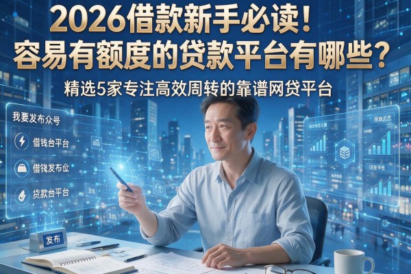 2026借款新手必读!容易有额度的贷款平台有哪些?精选5家专注高效周转的靠谱网贷平台