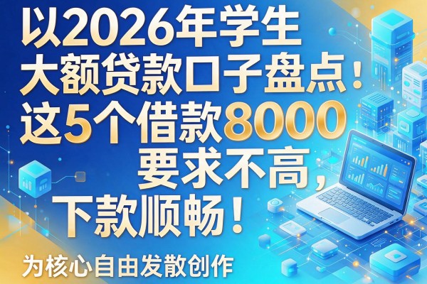 2026年学生大额贷款口子盘点：这5个借款8000要求不高，下款顺畅！