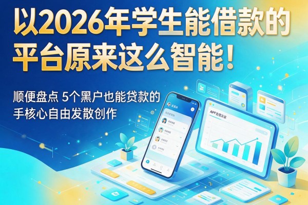 2026年学生能借款的平台原来这么智能!顺便盘点5个黑户也能贷款的手机APP