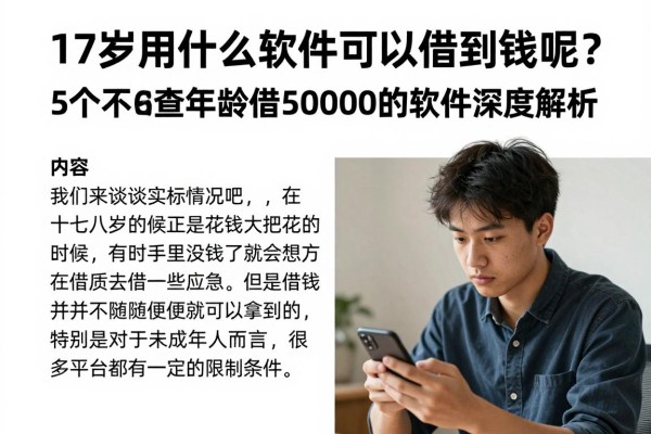 17岁用什么软件可以借到钱呢?2026年最新盘点:5个不查年龄借50000的软件深度解析