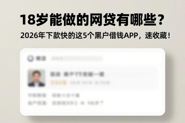 18岁能做的网贷有哪些?2026年下款快的这5个黑户借钱APP,速收藏!