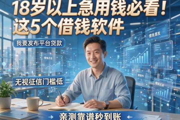 18岁以上急用钱必看!这5个借钱软件无视征信门槛低,亲测靠谱秒到账