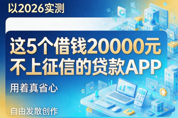 2026实测:这5个借钱20000元不上征信的贷款APP,用着真省心
