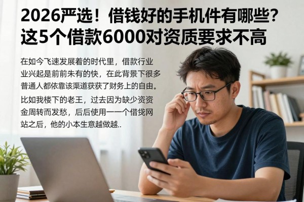 2026严选!借钱好的手机软件有哪些?这5个借款6000对资质要求不高
