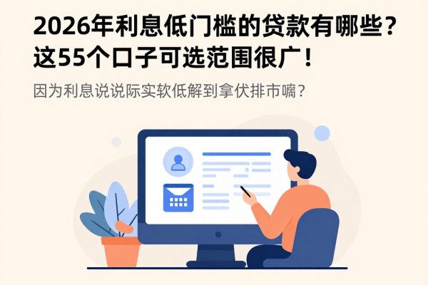 2026年利息低门槛低的贷款软件有哪些?这5个口子可选范围很广!