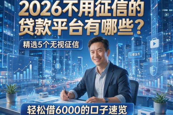 2026不用征信的贷款平台有哪些?精选5个无视征信、轻松借6000的口子速览