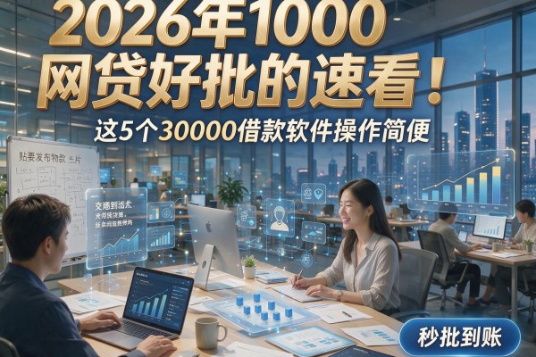 2026年1000网贷好批的速看！这5个30000借款软件操作简便，秒批到账