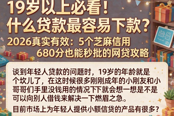 19岁以上必看!什么贷款最容易下款?2026真实有效:5个芝麻信用680分也能秒批的网贷攻略