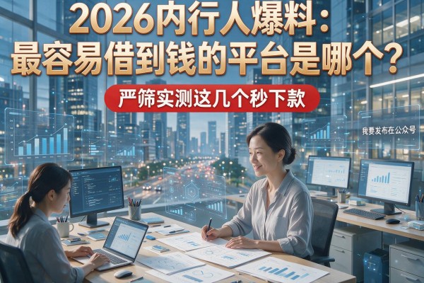 2026内行人爆料:最容易借到钱的平台是哪个?严筛实测这几个秒下款!