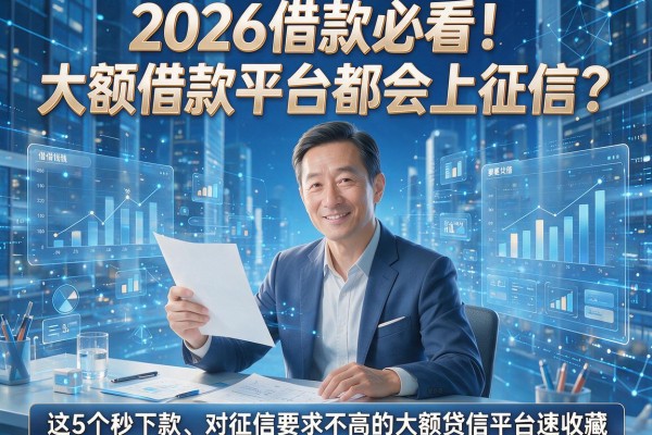 2026借款必看!大额借款平台都会上征信?这5个秒下款、对征信要求不高的大额贷款平台速收藏