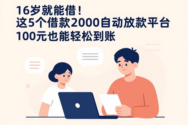 16岁就能借!这5个借款2000自动放款平台,100元也能轻松到账