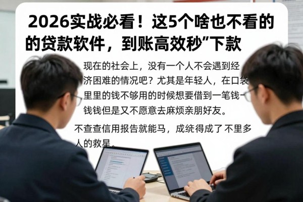 2026实战必看!这5个啥也不看的贷款软件,到账高效秒下款