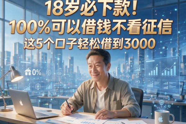 18岁必下款!100%可以借钱不看征信,这5个口子轻松借到3000