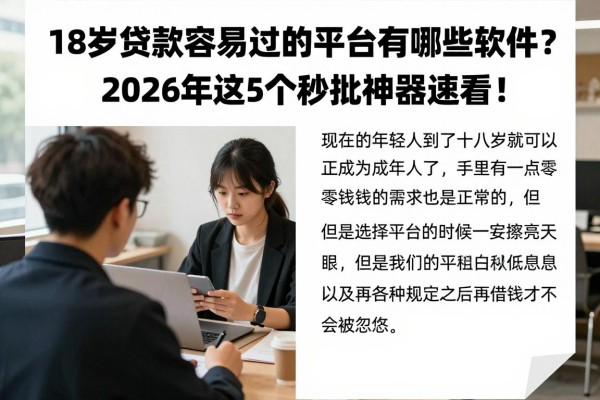 18岁贷款容易过的平台有哪些软件？2026年这5个秒批神器速看！
