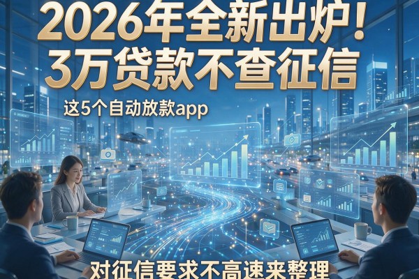 2026年全新出炉！3万贷款不查征信，这5个自动放款app对征信要求不高速来整理