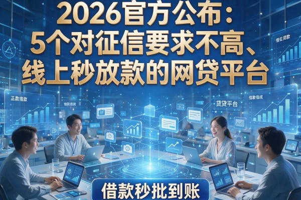2026官方公布:5个对征信要求不高、线上秒放款的网贷平台,借款秒批到账