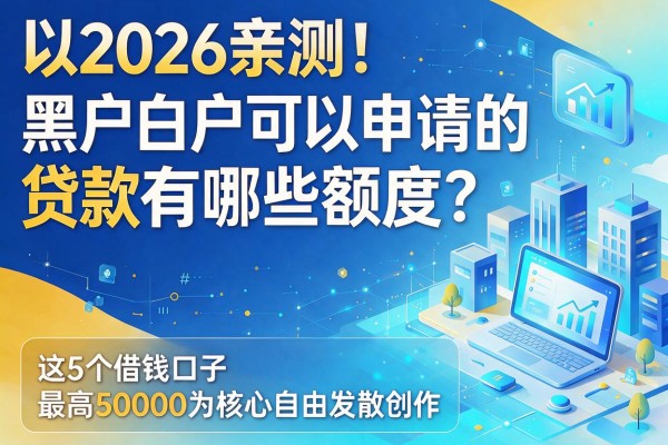 2026亲测!黑户白户可以申请的贷款有哪些额度?这5个借钱口子最高50000