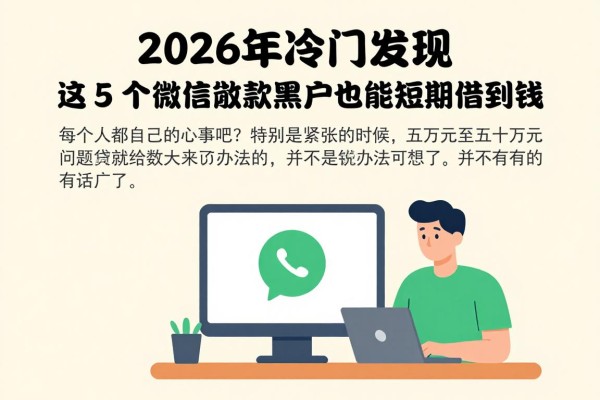 2026年冷门发现!这5个微信放款软件,5到50万贷款黑户也能短期借到钱