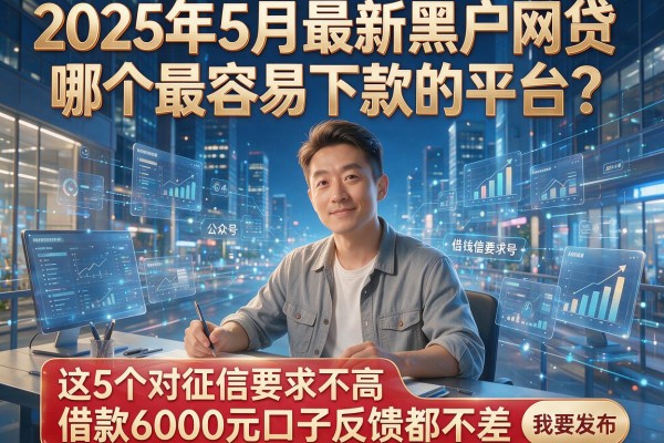 2025年5月最新黑户网贷哪个最容易下款的平台?这5个对征信要求不高、借款6000元口子反馈都不差!
