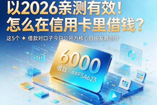2026亲测有效！怎么在信用卡里借钱？这5个6000元借款对口子今日公开