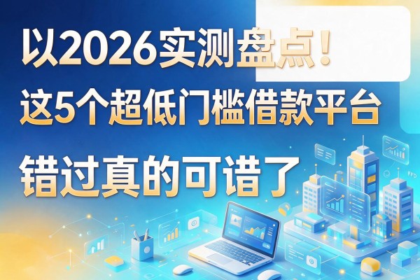 2026实测盘点!这5个超低门槛借款平台,错过真的可惜了