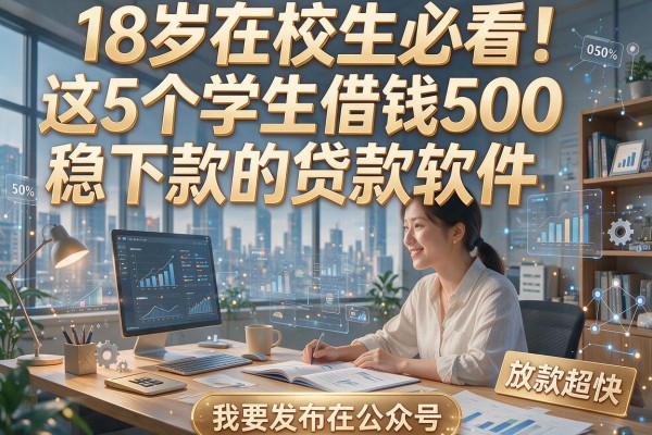18岁在校生必看!这5个学生借钱500稳下款的贷款软件,放款超快!
