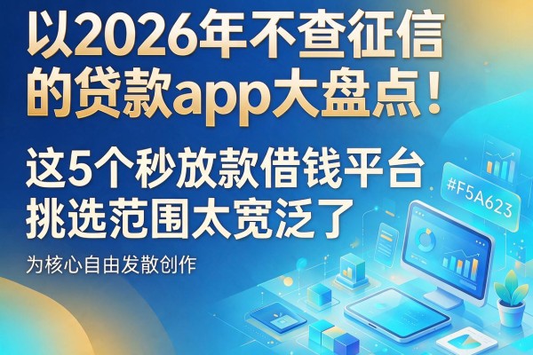 2026年不查征信的贷款app大盘点！这5个秒放款借钱平台，挑选范围太宽泛了
