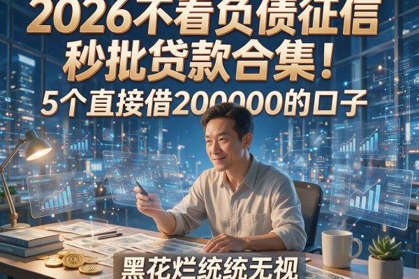 2026不看负债征信秒批贷款合集!5个直接借20000的口子,黑花烂统统无视