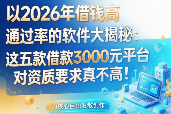 2026年借钱高通过率的软件大揭秘：这五款借款3000元平台，对资质要求真不高！