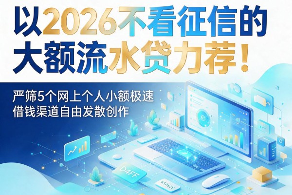 2026不看征信的大额流水贷力荐!严筛5个网上个人小额极速借钱渠道