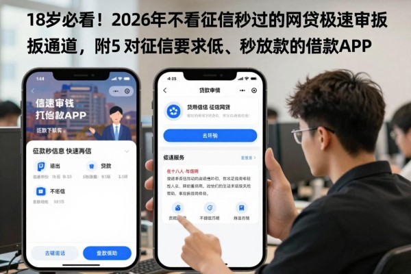 18岁必看!2026年不看征信秒过的网贷极速审批通道,附5个对征信要求低、秒放款的借款APP