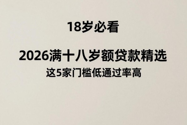 18岁必看！2026满十八岁可以申请的小额贷款平台精选，这5家门槛低通过率高