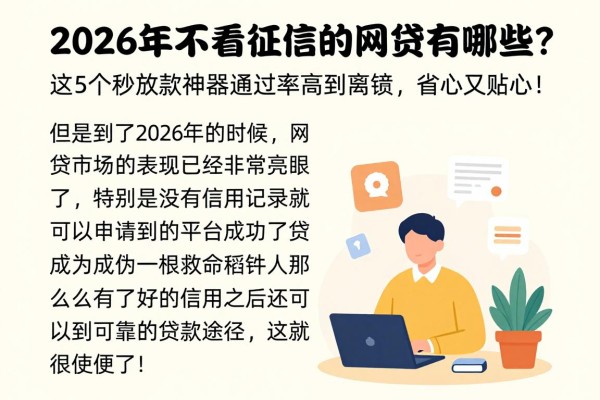 2026年不看征信的网贷有哪些?这5个秒放款神器通过率高到离谱,省心又贴心!