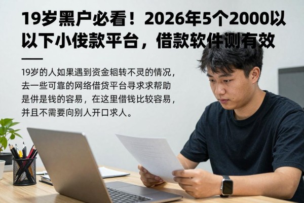 19岁黑户必看！2026年这5个2000以下小额贷款平台，借款软件亲测有效