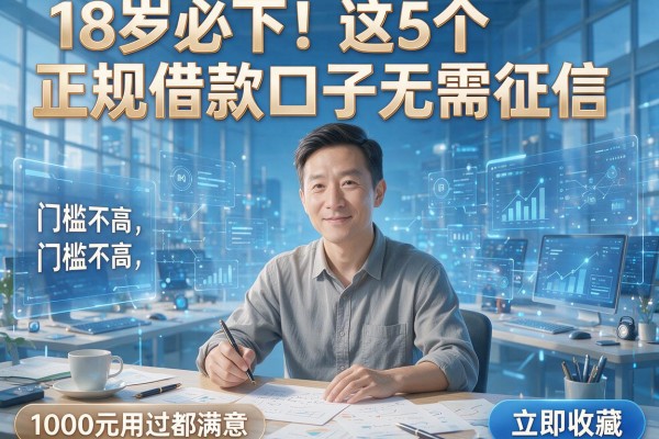 18岁必下!这5个正规借款口子无需征信、门槛不高,1000元用过都满意,立即收藏