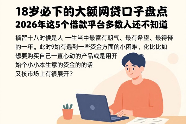 18岁必下的大额网贷口子盘点:2026年这5个借款平台多数人还不知道