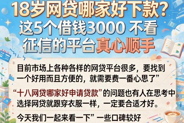 18岁网贷哪家好下款？这5个借钱3000不看征信的平台真心顺手