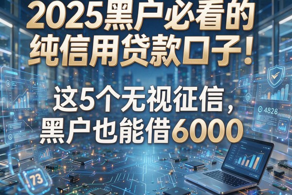 2025黑户必看的纯信用贷款口子!这5个无视征信,黑户也能借6000