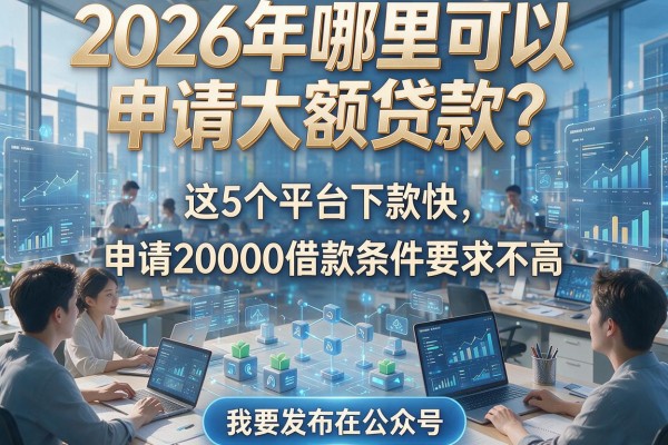 2026年哪里可以申请大额贷款？这5个平台下款快，申请20000借款条件要求不高