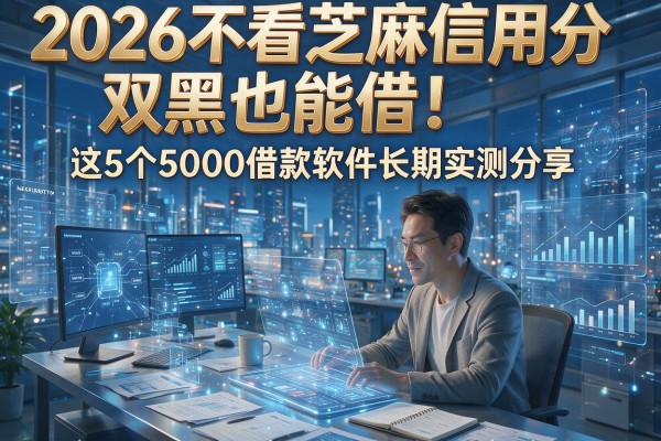 2026不看芝麻信用分双黑也能借！这5个5000借款软件长期实测分享