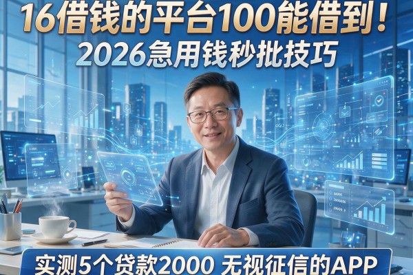 16借钱的平台100能借到！2026急用钱秒批技巧，实测5个贷款2000无视征信的APP