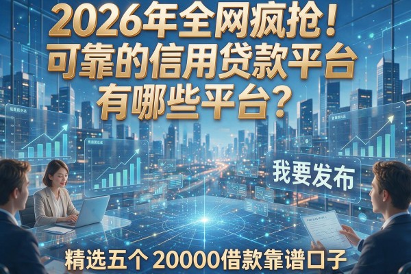 2026年全网疯抢!可靠的信用贷款平台有哪些平台?精选五个20000借款靠谱口子