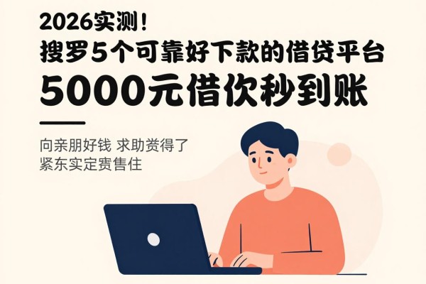 2026实测！搜罗5个可靠好下款的借贷平台，5000元借款秒到账