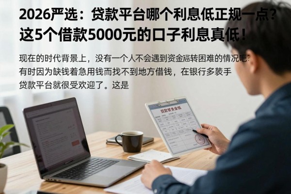 2026严选：贷款平台哪个利息低正规一点？这5个借款5000元的口子利息真低！
