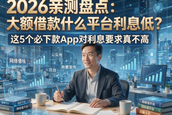 2026亲测盘点:大额借款什么平台利息低?这5个必下款App对利息要求真不高!