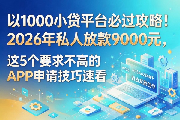 1000小贷平台必过攻略!2026年私人放款9000元,这5个要求不高的APP申请技巧速看