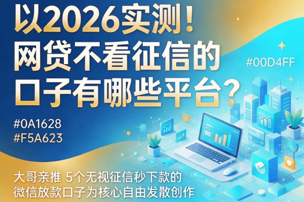 2026实测！网贷不看征信的口子有哪些平台？大哥亲推5个无视征信秒下款的微信放款口子